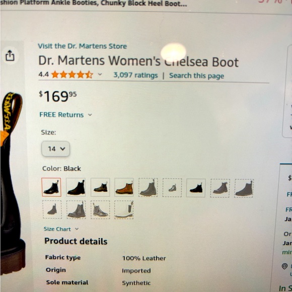 Christmas gift - never worn - brand new Chelsea boot Dr. Martin’s Black Leather - Picture 5 of 5